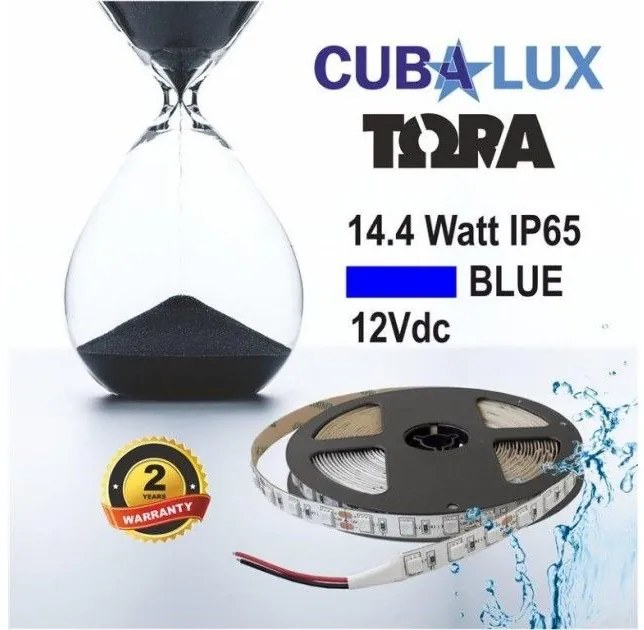 Ταινία LED 14,4W IP65 12V σε 4 χρώματα 5M TORA Cubalux 500045 Κίτρινο