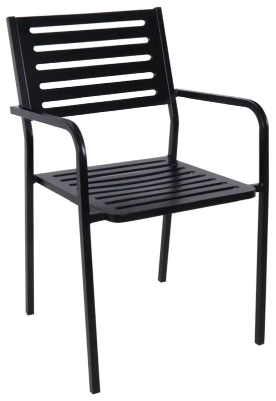 WOODWELL Ε5140VERA Πολυθρόνα Μέταλλο Βαφή  Μαύρο, Στοιβαζόμενη 54x54x84cm Ε5140