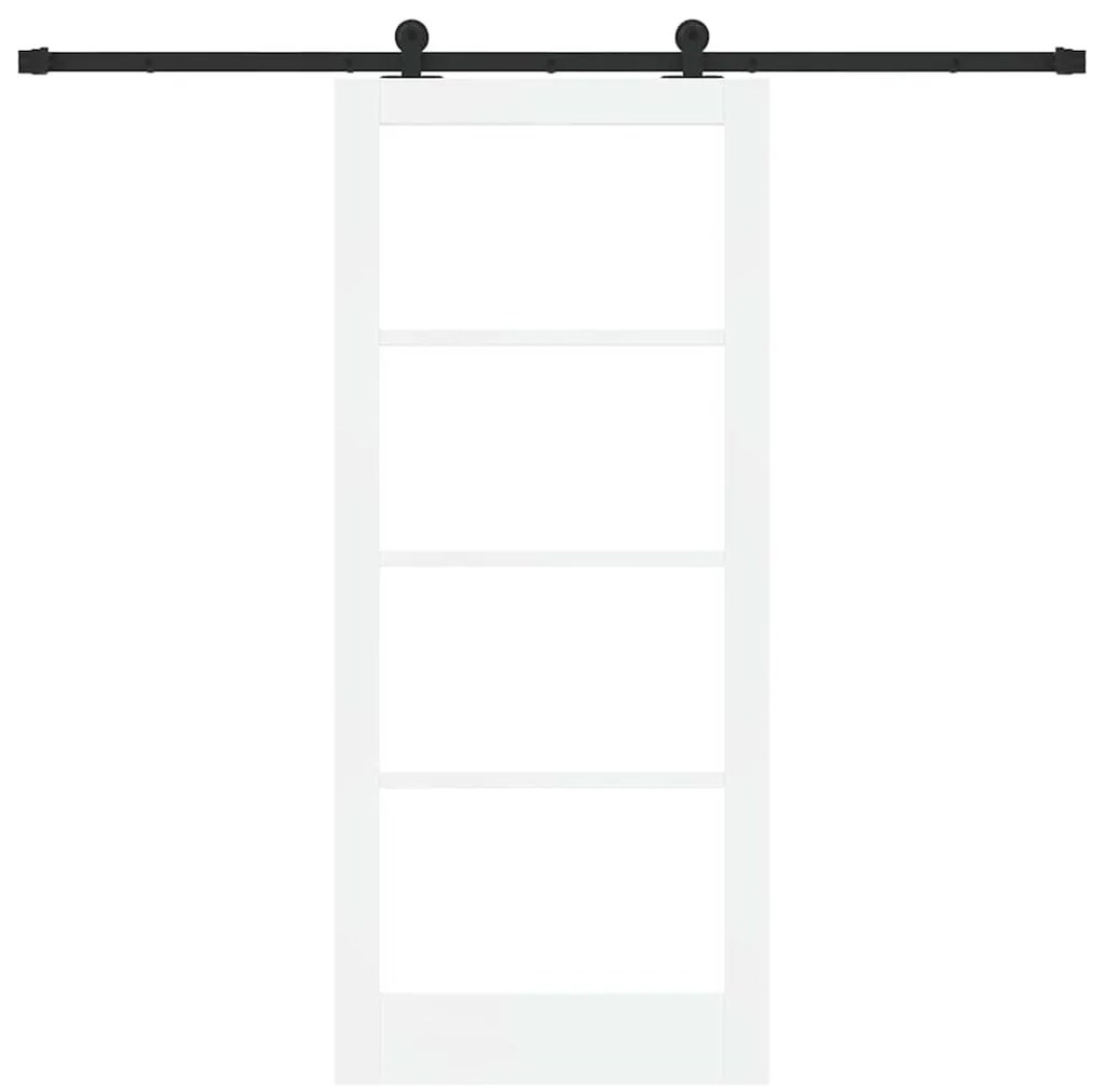 vidaXL Συρόμενη Πόρτα Λευκό 86 x 198.5 cm Ξύλο και μέταλλο