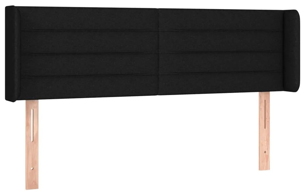 vidaXL Κεφαλάρι Κρεβατιού LED Μαύρο 147x16x78/88 εκ. Υφασμάτινο