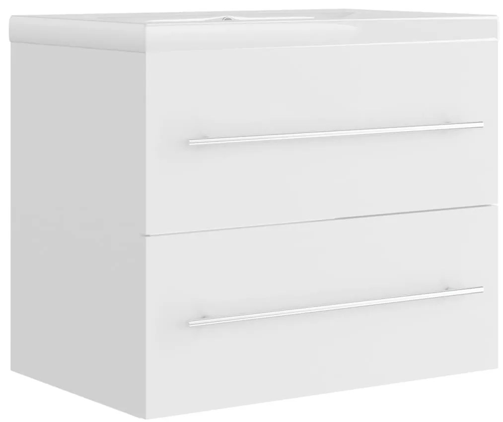 vidaXL Ντουλάπι Μπάνιου με Νιπτήρα Λευκό από Επεξεργασμένο Ξύλο