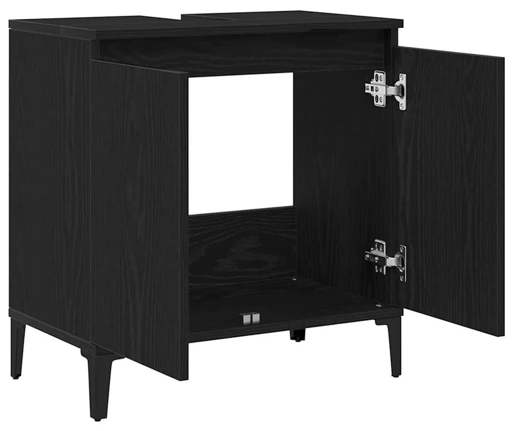 vidaXL Ντουλάπι νιπτήρα Μαύρη δρυς 58 x 33 x 60 εκ. Επεξεργασμένο ξύλο