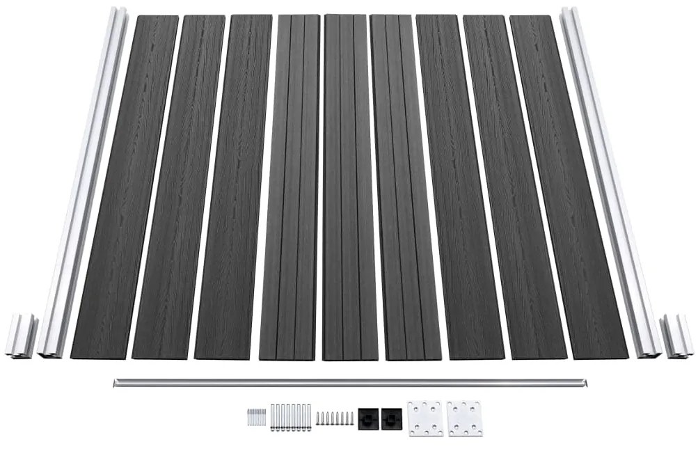 Σετ Πάνελ Περίφραξης Μαύρο 353 x 186 εκ. από WPC