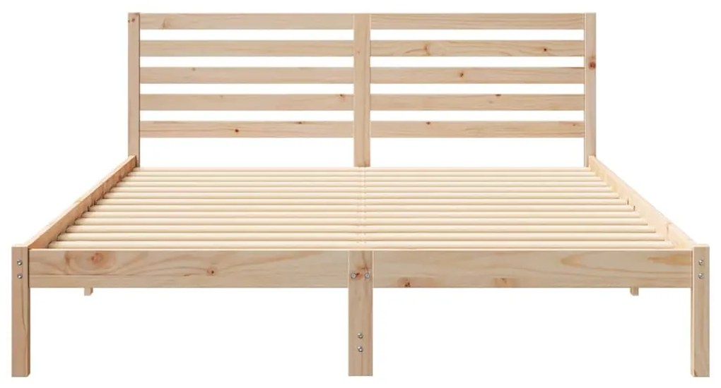 vidaXL Σκελετός Κρεβατιού Καφέ 160 x 210 cm Μασίφ ξύλο πεύκου