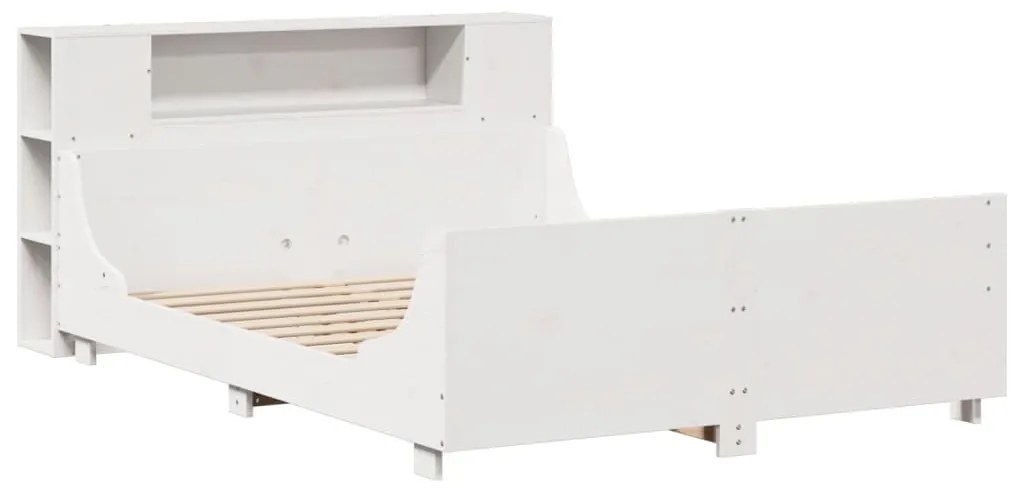 vidaXL Σκελετός Κρεβ. Χωρίς Στρώμα Λευκό 135x190 εκ Μασίφ Πεύκο