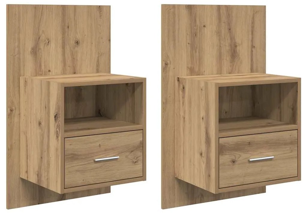 vidaXL Ντουλάπι κρεβατιού 2 pcs artisan δρυς 48.5 x 32.5 x 80 εκ
