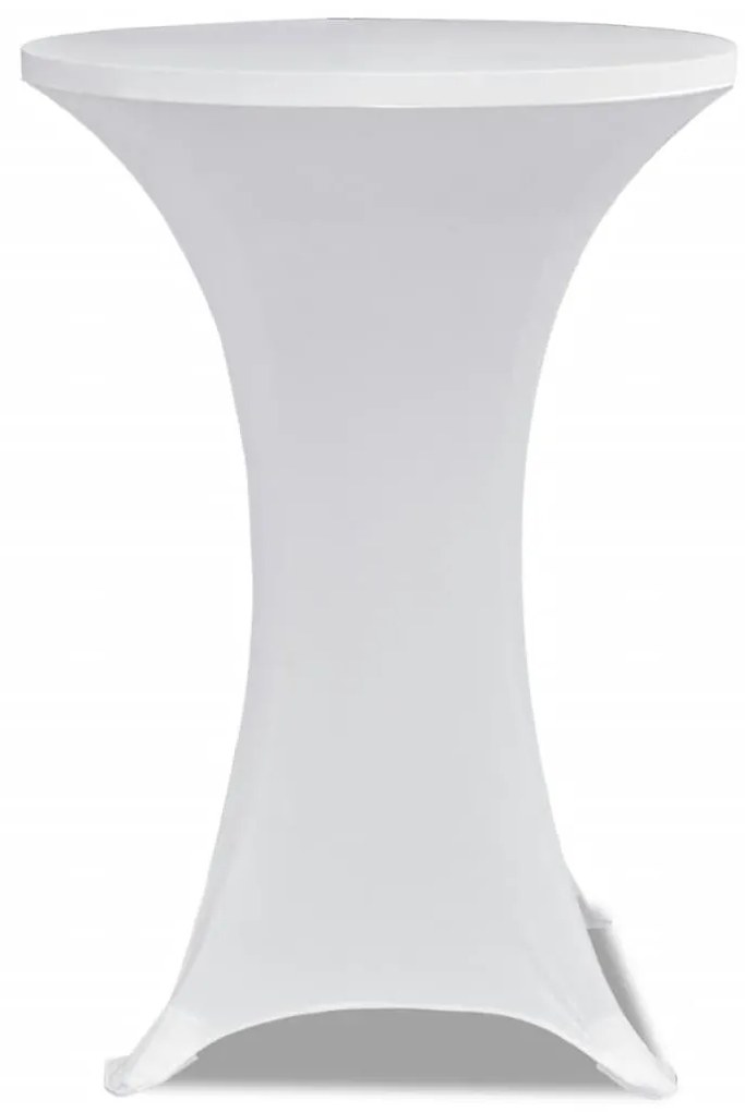 Κάλυμμα Τραπεζιού Stretch 2 τεμ. Λευκό Ø 70 εκ.