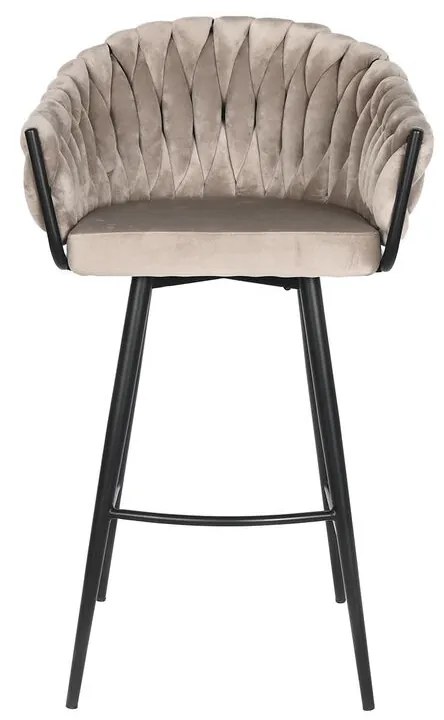 Σκαμπό DKD Home Decor Μαύρο Μπεζ Μέταλλο 61 x 52 x 101 cm