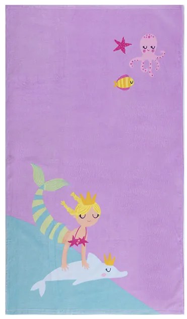 ΠΑΙΔΙΚΗ ΠΕΤΣΕΤΑ ΘΑΛΑΣΣΗΣ MERMAID HAVING FUN 70X120 LILAC - Nef-Nef Homeware