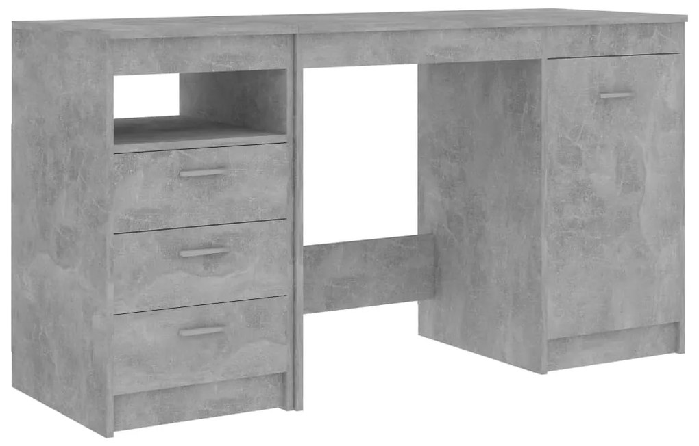 vidaXL Γραφείο Γκρι Σκυροδέματος 140 x 50 x 76 εκ. από Επεξ. Ξύλο