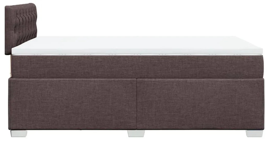 vidaXL Κρεβάτι Boxspring με Στρώμα Σκούρο Καφέ 120x190 εκ Υφασμάτινο