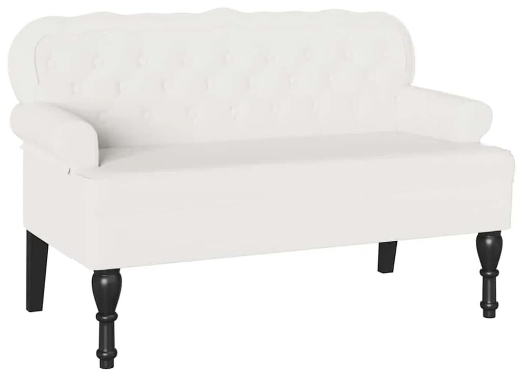 vidaXL Καναπές Chesterfield Λευκό 119.5 x 64.5 x 75 εκ. Τεχνητό Δέρμα