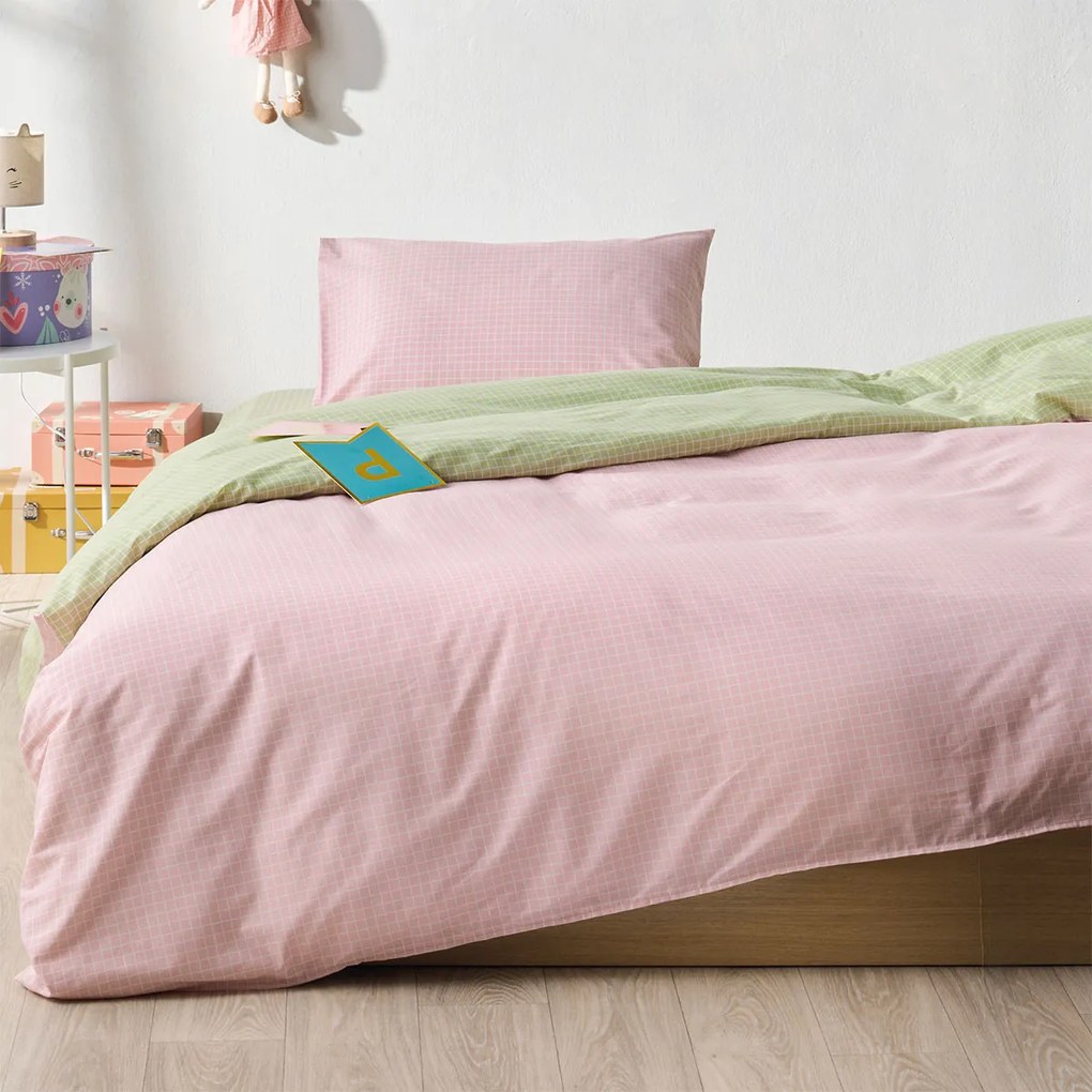 Παπλωματοθήκη Μονή (Σετ 165x245) 2 Όψεων Kentia Versus Zuccero 14 Pink