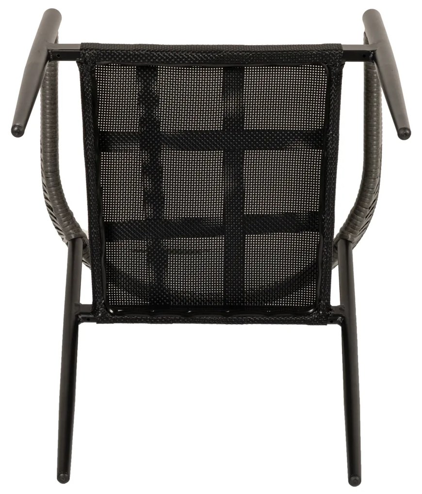 Πολυθρόνα Κήπου LIVINGSTONE Μαύρο/Γκρι Αλουμίνιο/Rattan 56x55x76cm - 14840009 - 14840009