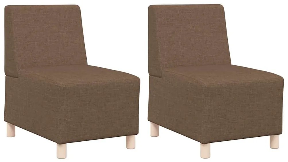 vidaXL Μοναδικός Καναπές χωρίς Χερούλια 2 pcs Καφέ 55 x 74 x 82 εκ.