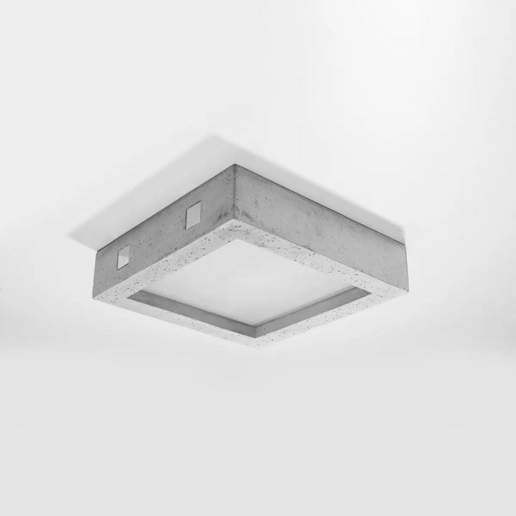 Sollux Φωτιστικό οροφής Riza 1,σκυρόδεμα, γυαλί,1xLED/18w