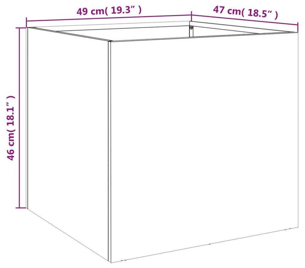 Ζαρντινιέρα Μαύρη 49x47x46 εκ. από Χάλυβα - Μαύρο