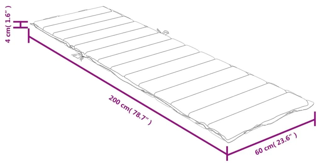 Μαξιλάρι Ξαπλώστρας Taupe Μελανζέ 200x60x4 εκ. Ύφασμα - Μπεζ-Γκρι