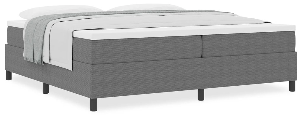 vidaXL Κρεβάτι Box Spring με Στρώμα σε Ανοιχτό Γκρι, 200 x 200 cm, Ύφασμα Κορδούρας