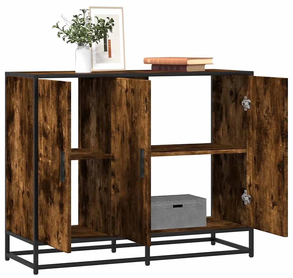 Sideboard Καπνιστή δρυς 94x35x76 cm Κατασκευασμένο ξύλο