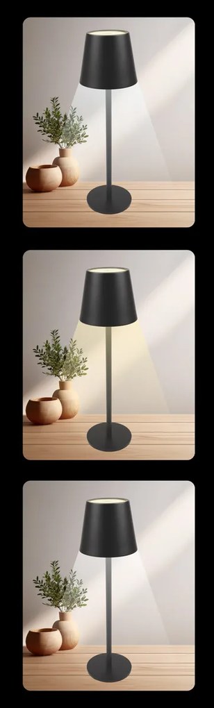 POWERTECH LED επιτραπέζιο φωτιστικό HLL-0194, ρυθμιζόμενο, επαναφορτιζόμενο, λευκό