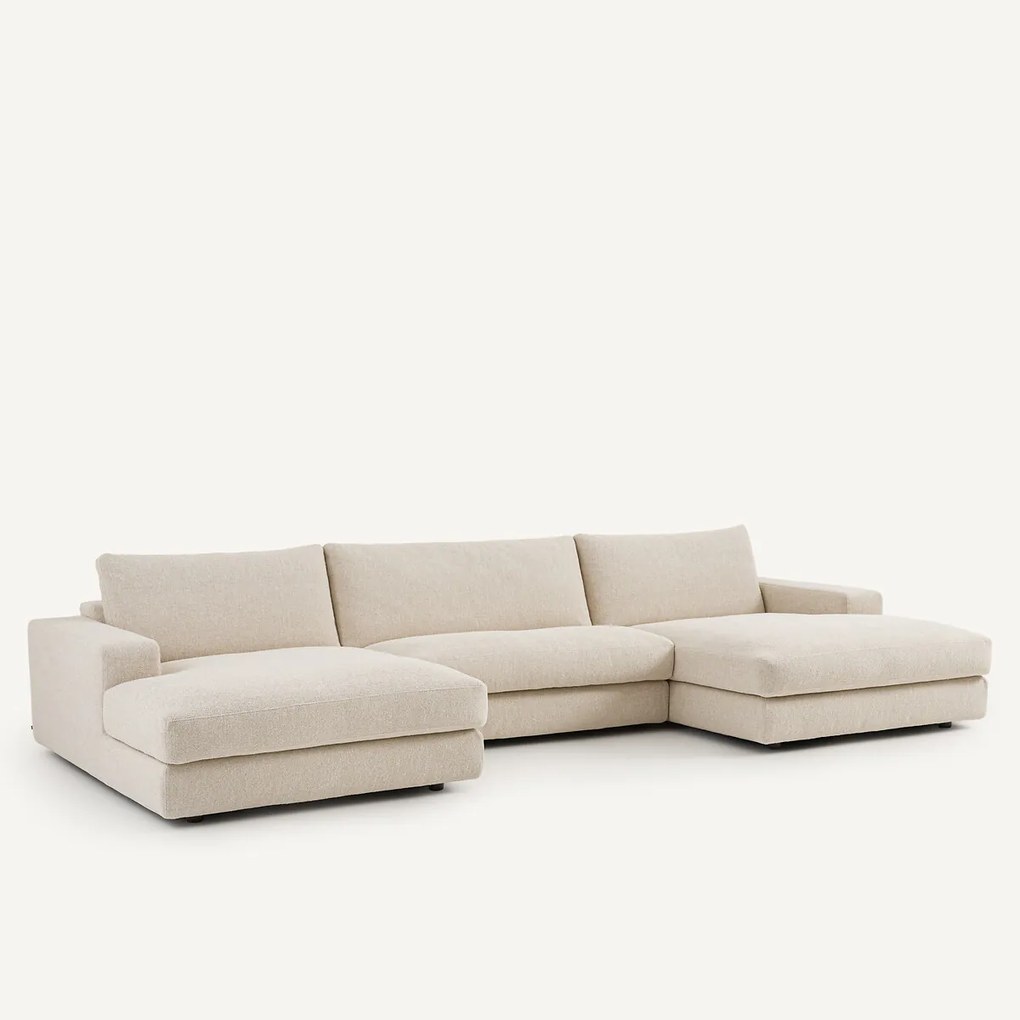 Καναπές 5 θέσεων με ύφασμα bouclette, Skander