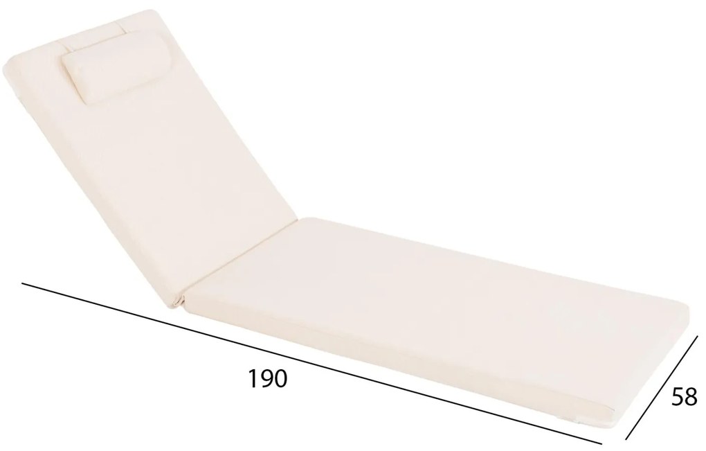 ΜΑΞΙΛΑΡΙ ΞΑΠΛΩΣΤΡΑΣ TEXTILENE SIFNOS ΜΠΕΖ 190(114-76)x58x6,5Yεκ.
