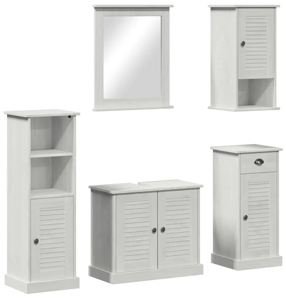 vidaXL Σετ Επίπλων Μπάνιου VIGO 5 pcs Λευκό αντικέ 37 x 34 x 110 εκ