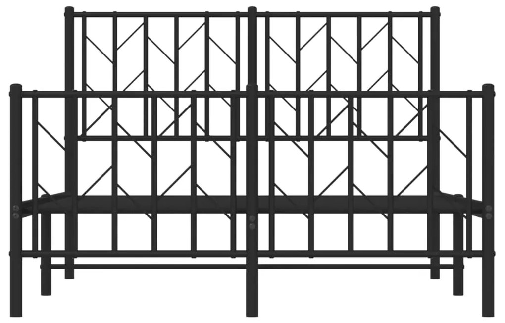vidaXL Πλαίσιο Κρεβατιού με Κεφαλάρι&Ποδαρικό Μαύρο 120x200εκ. Μέταλλο