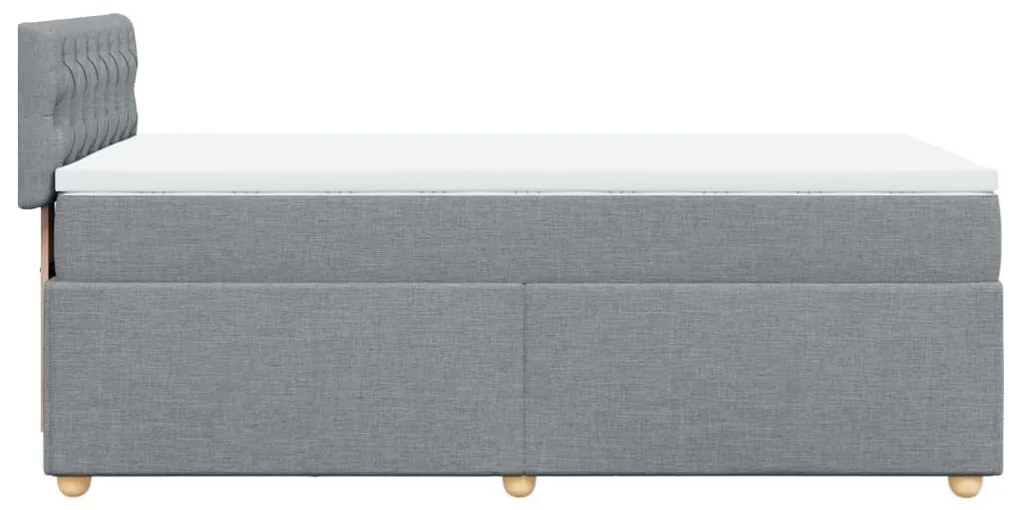 Κρεβάτι Boxspring με Στρώμα Ανοιχτό Γκρι 80x200 εκ. Υφασμάτινο - Γκρι