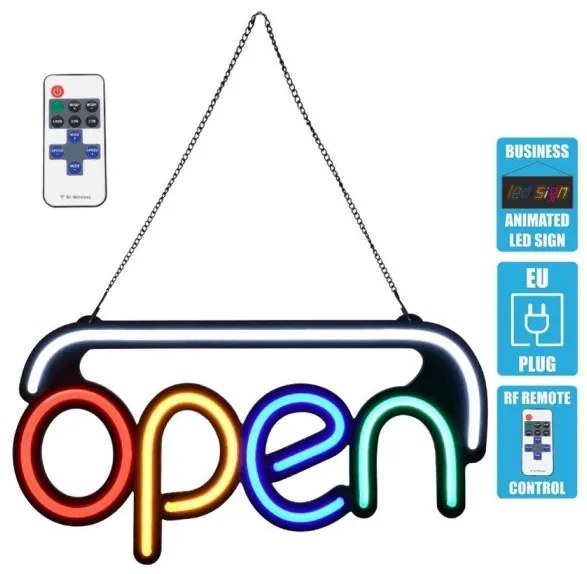 Διακοσμητικό Φωτιστικό Neon Led Πινακίδα Open 85859 Globostar-85859-Πολύχρωμο 85859