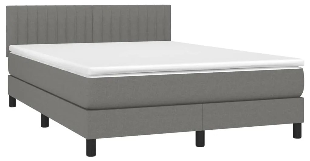 ΚΡΕΒΑΤΙ BOXSPRING ΜΕ ΣΤΡΩΜΑ ΣΚΟΥΡΟ ΓΚΡΙ 140X200 ΕΚ ΥΦΑΣΜΑΤΙΝΟ 3140218