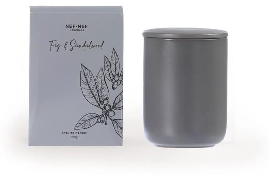 Αρωματικό Κερί Fig &amp; Sandalwood 23 200gr Grey Nef-Nef Γυαλί