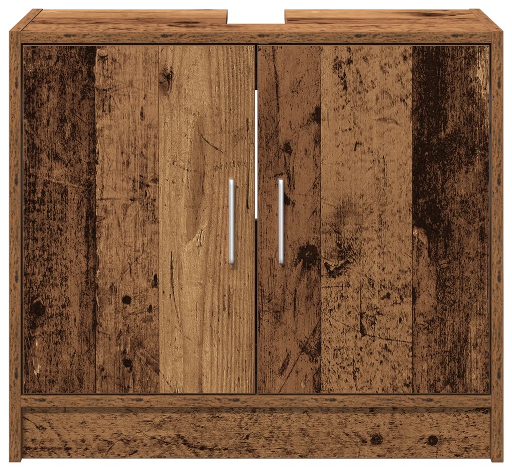 vidaXL Ντουλάπι Νιπτήρα Παλιό Ξύλο 63x29x55 εκ. Συμπαγές Ξύλο