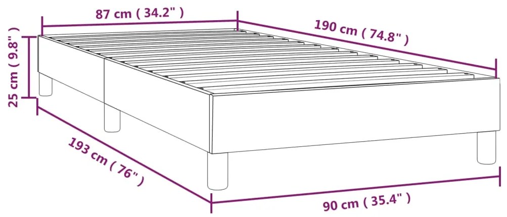 Σκελετός Κρεβατιού Χωρίς Στρώμα Μαύρο 90x190 εκ. Υφασμάτινο - Μαύρο