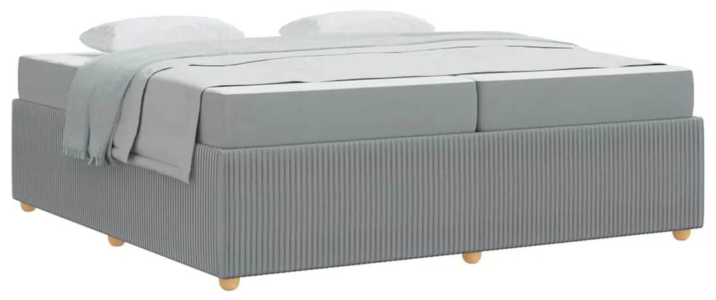 vidaXL Σκελετός Κρεβατιού Άλλο Ανοιχτό γκρι 200 x 200 cm ύφασμα