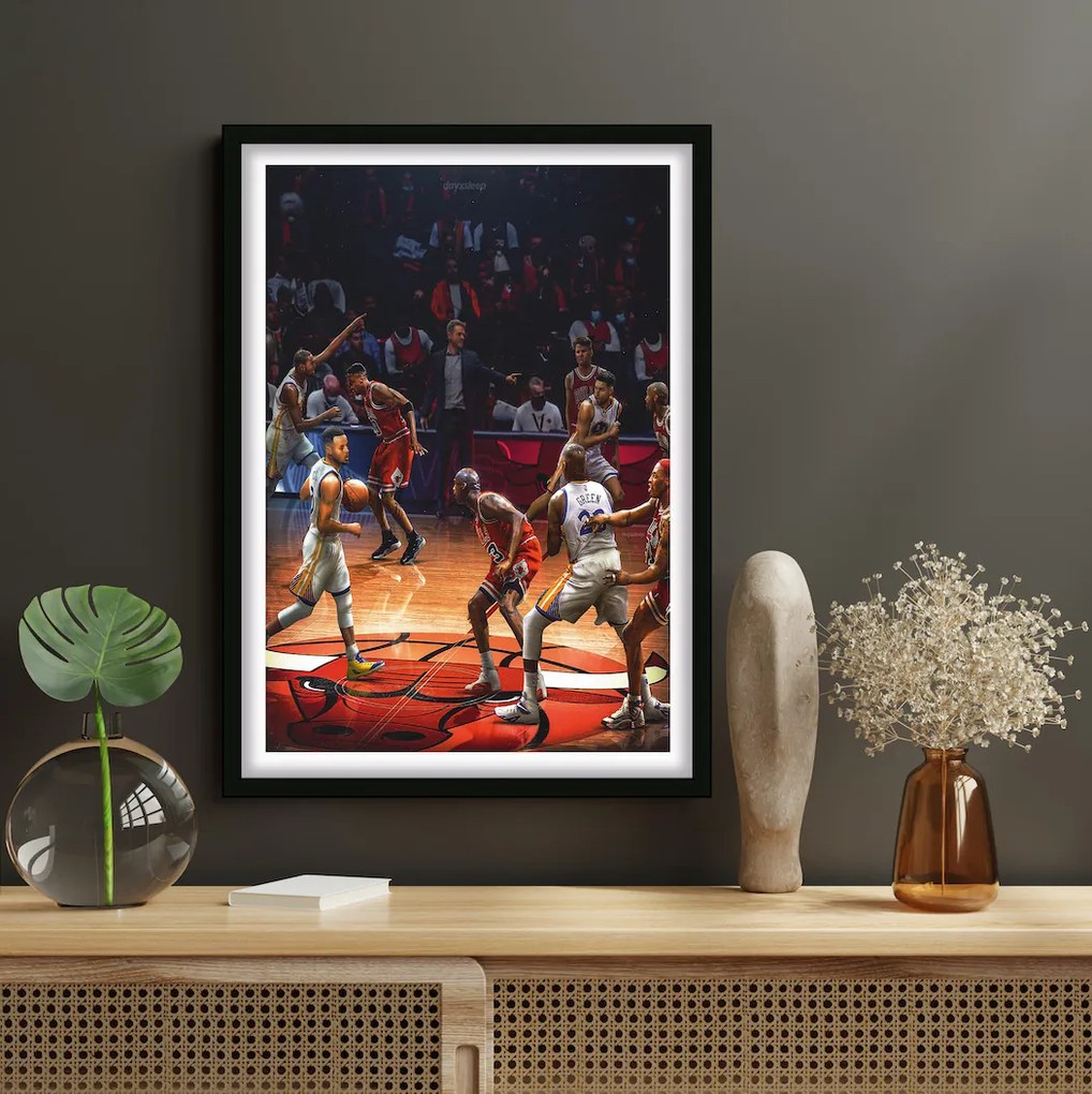 Πόστερ &amp; Κάδρο Jordan vs Curry SNK241 21x30cm Εκτύπωση Πόστερ (χωρίς κάδρο)