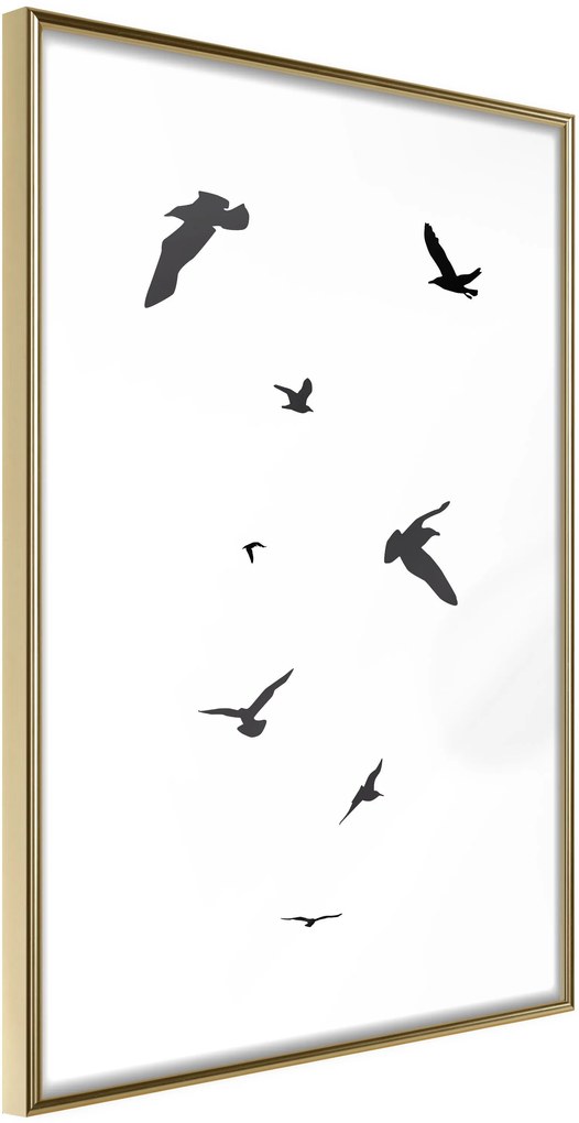 Αφίσα - Birds - 20x30 - Χρυσό - Χωρίς πασπαρτού