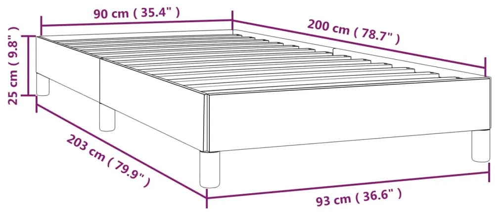 Σκελετός Κρεβατιού Χωρίς Στρώμα Taupe 90x200 εκ. Υφασμάτινο - Μπεζ-Γκρι