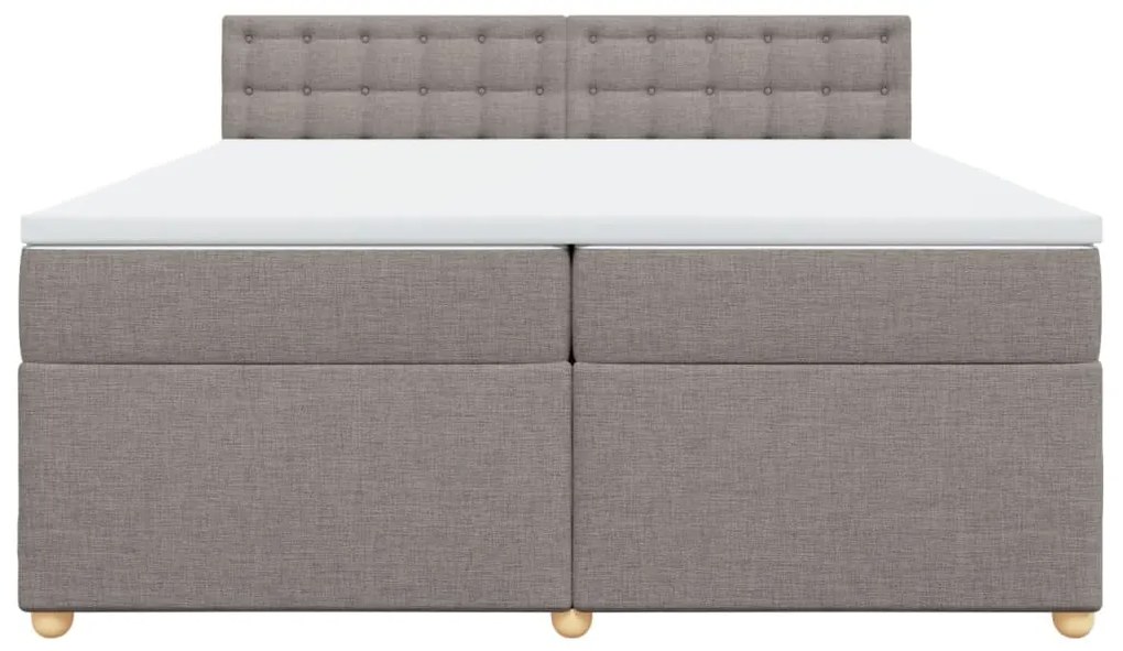 vidaXL Κρεβάτι Boxspring με Στρώμα Taupe 200x200 εκ. Υφασμάτινο