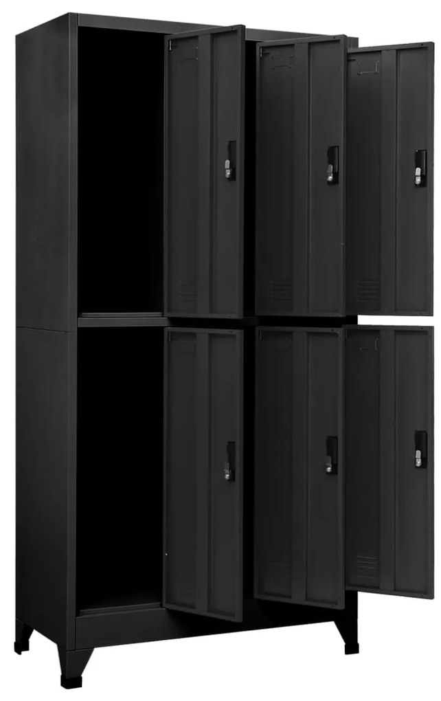 vidaXL Φοριαμός Ανθρακί 90 x 45 x 180 εκ. Ατσάλινος