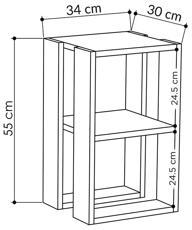 Κομοδίνο Passion pakoworld oak 34x30x55εκ (1 τεμάχια)