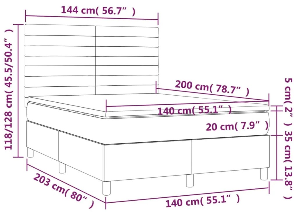 ΚΡΕΒΑΤΙ BOXSPRING ΜΕ ΣΤΡΩΜΑ ΣΚΟΥΡΟ ΓΚΡΙ 140X200 ΕΚ. ΒΕΛΟΥΔΙΝΟ 3143086