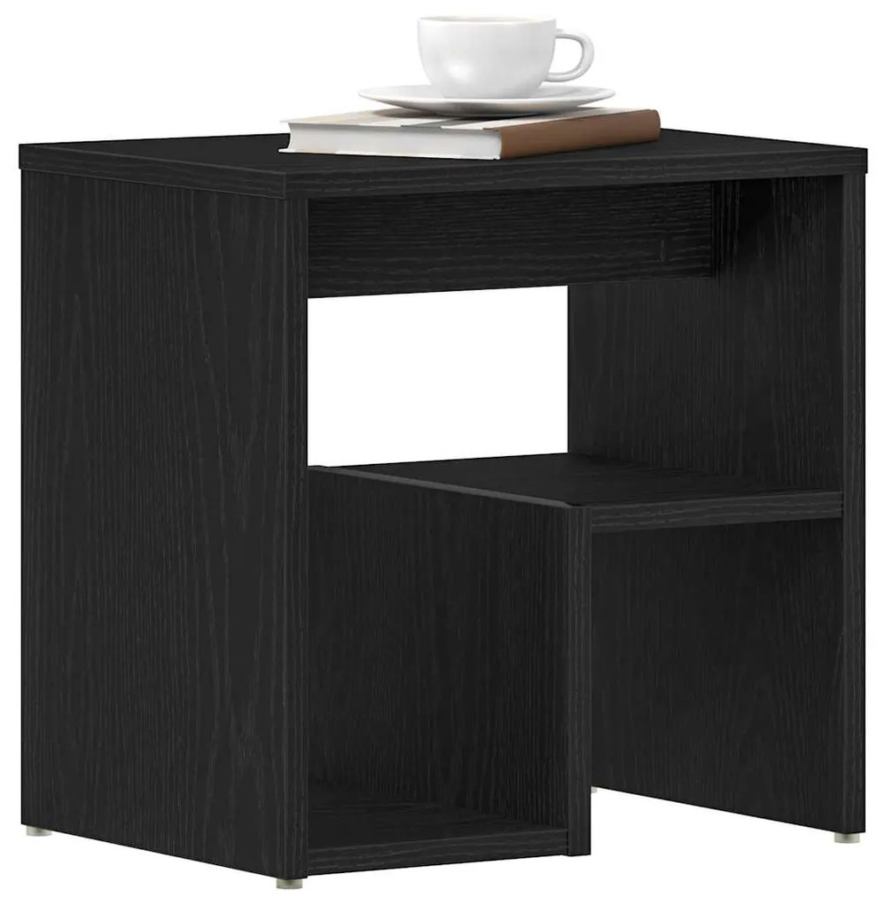 vidaXL Κομοδίνο Μαύρη δρυς 40 x 30 x 40 εκ Επεξεργασμένο ξύλο