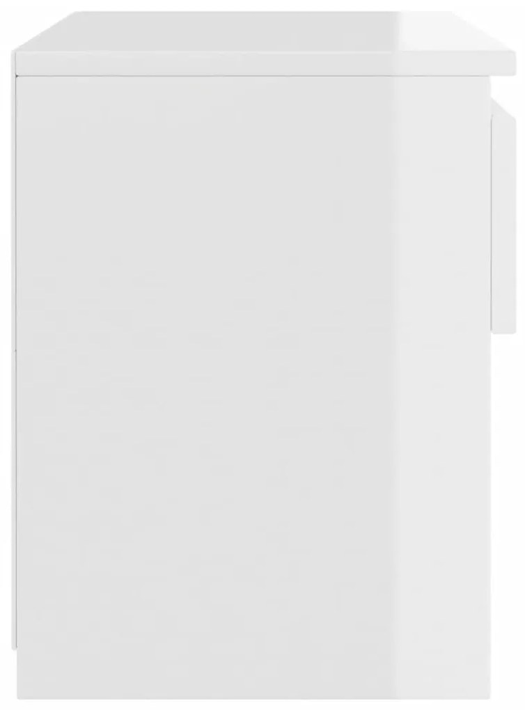 vidaXL Κομοδίνα 2 τεμ. Γυαλιστερό Λευκό 40 x 30 x 39 εκ. Μοριοσανίδα
