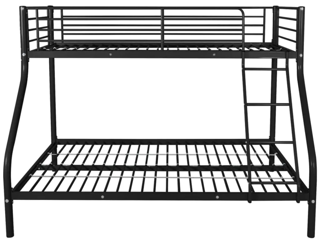 vidaXL Πλαίσιο Κουκέτας Παιδικής Μαύρο 140x200/90x200 εκ. Μεταλλικό