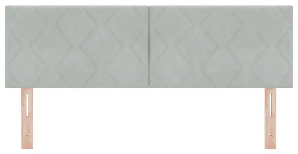 vidaXL LED Κεφαλάρι με φώτα λωρίδας LED Ανοιχτό γκρι 144 cm Βελούδο