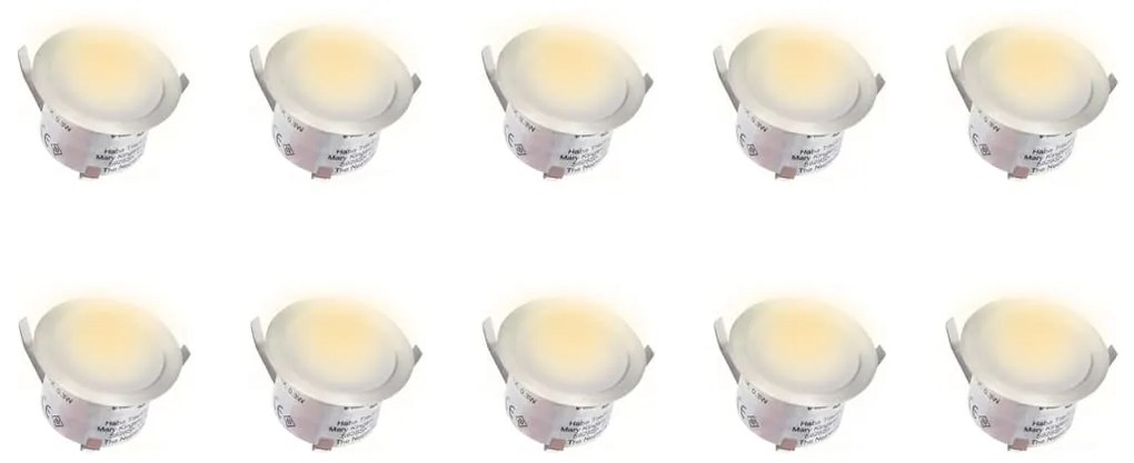 vidaXL Σποτ Δαπέδου Χωνευτά LED 10 τεμ. Θερμό Λευκό