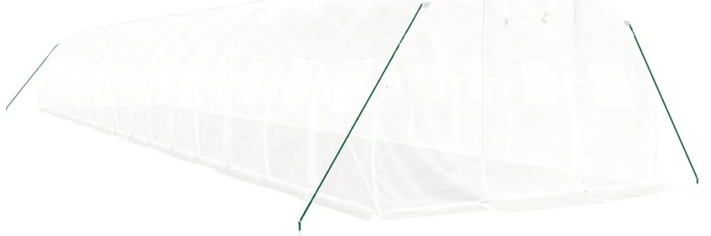 vidaXL Θερμοκήπιο Λευκό 48 μ² 16 x 3 x 2 μ. με Ατσάλινο Πλαίσιο