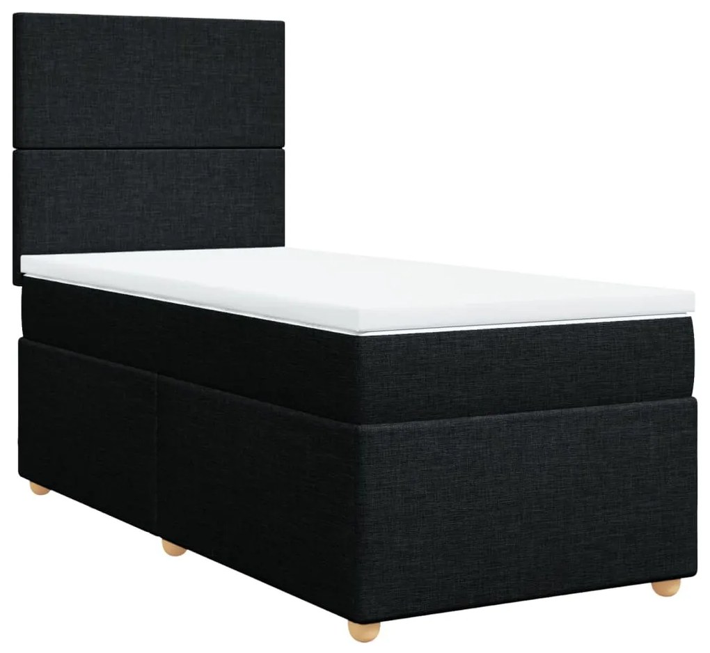 ΚΡΕΒΑΤΙ BOXSPRING ΜΕ ΣΤΡΩΜΑ ΜΑΥΡΟ 80 X 200 ΕΚ. ΥΦΑΣΜΑΤΙΝΟ 3293402